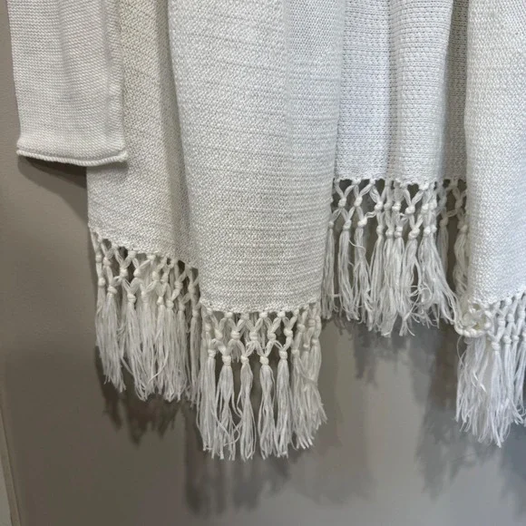 Lilly Pulitzer Tatum Fringe Cardigan Sweater White Open XL - Picture 10 of 10